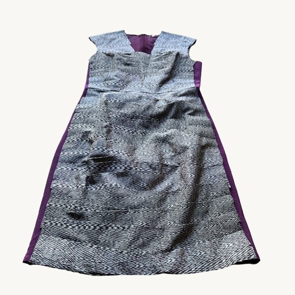 Ports 1961 Dresses & Skirts - Ports 1961 Size 8 Silk Purple Silver Tiered Sleeveless Pencil Cocktail Dress